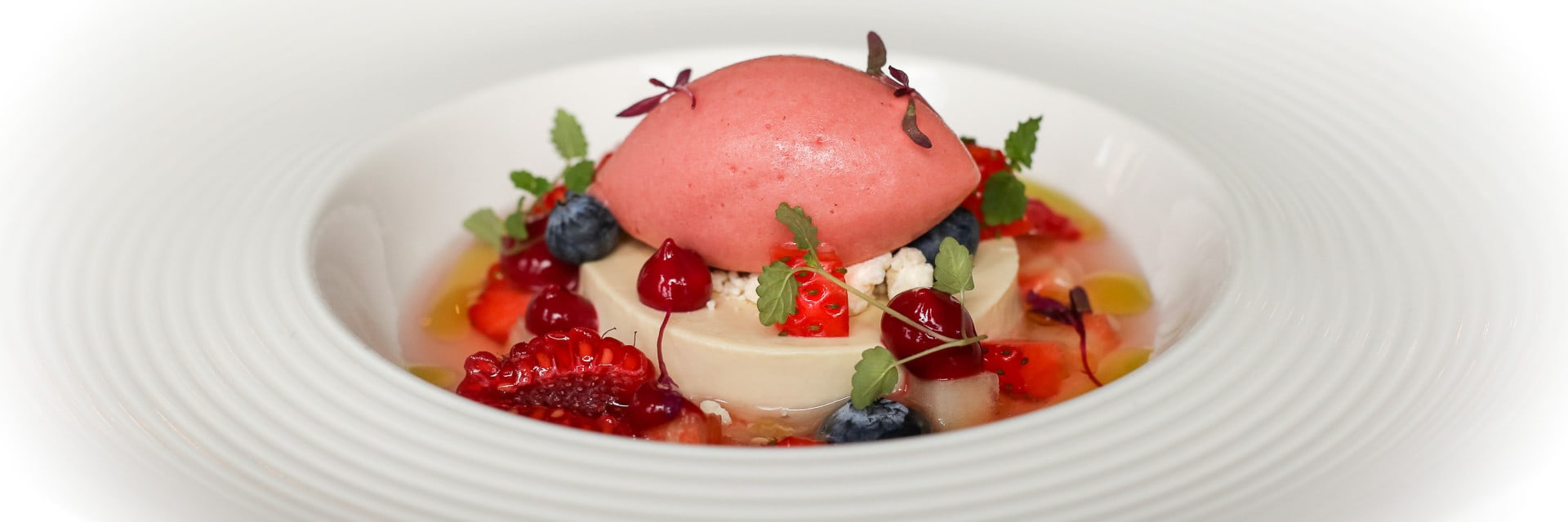 strawberry panna cotta, basil strawberry sorbet (2)