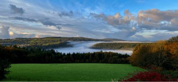 Tamar Valley from hotel in Autumn